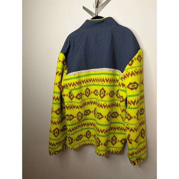 PrAna Men's Hurricane FZ Fleece Jacket Bright Yellow Geometric Size XL - Picture 5 of 12